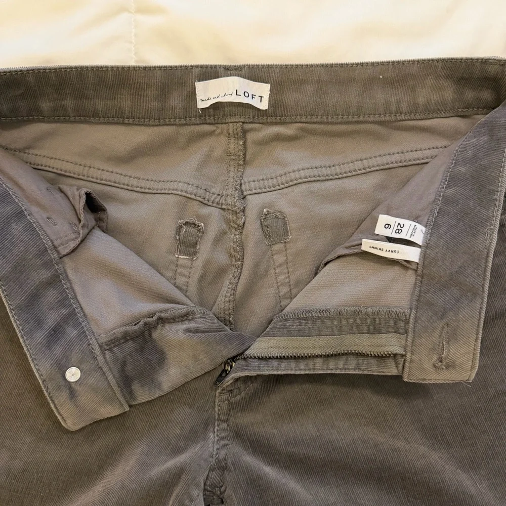 LOFT Women's Corduroy Straight Leg Jeans - Gray - Picture 4 of 9